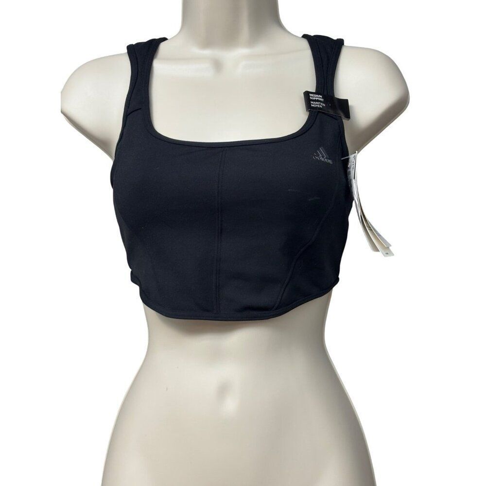 Adidas Women’s  CoreFlow Medium-Support  Long Line Bra, Black, Sz. XS (A-C)